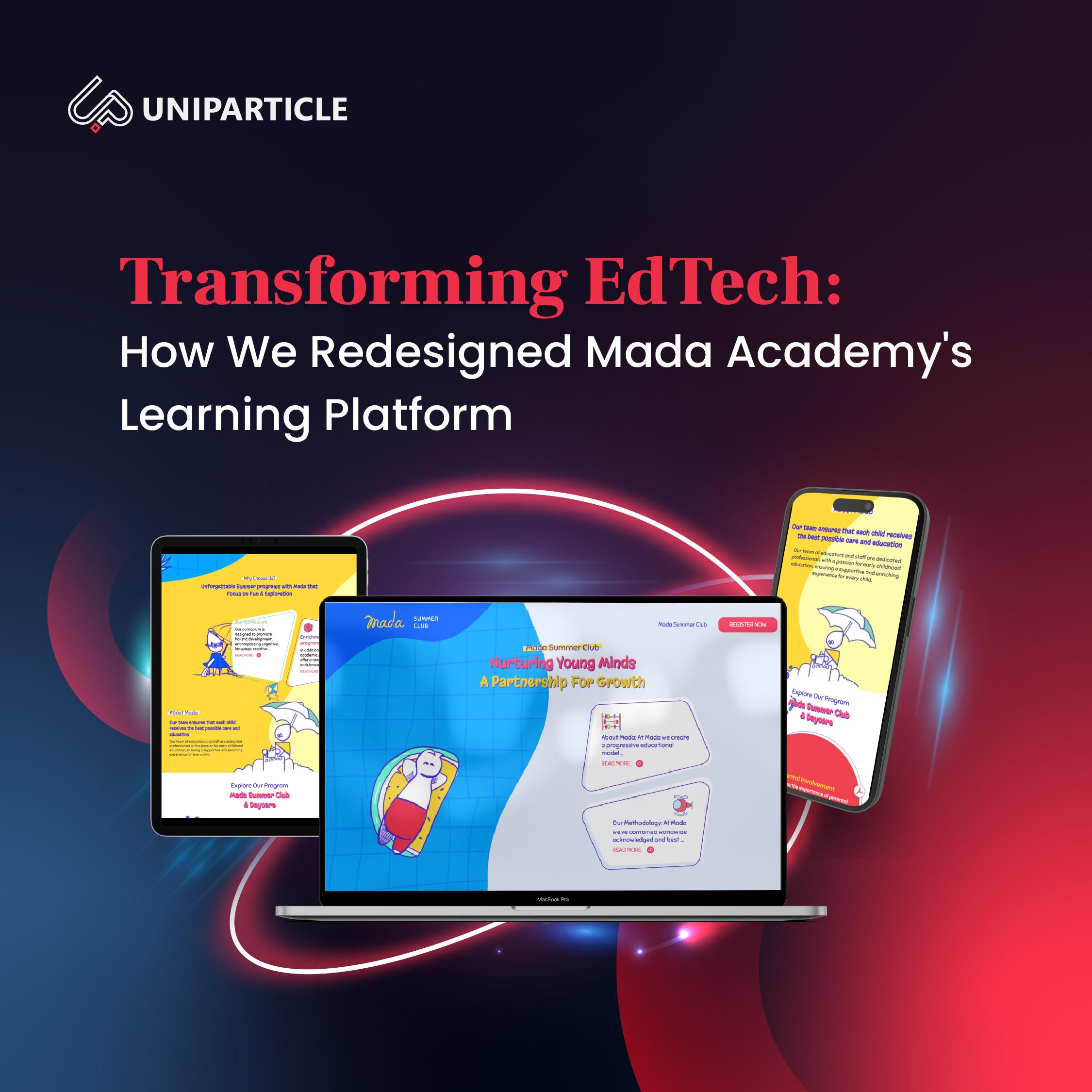 Showcasing the new UI of Mada's website on screens